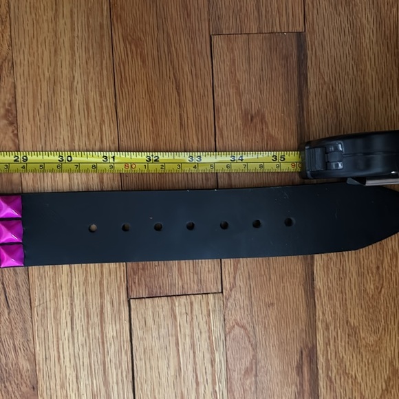Hot Pink and Black Studded Belt W/Removable Buckle - Picture 5 of 6